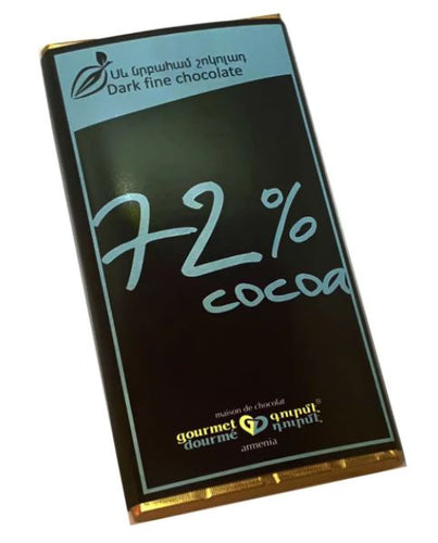 72% cocoa dark chocolate fine bar